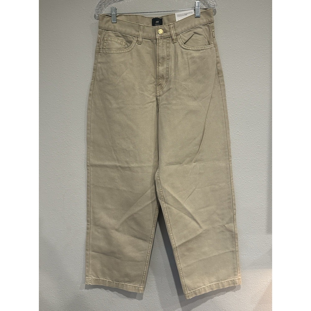 NWT H&M Men's Baggy Fit Khaki Color Size 30 100% Cotton‎